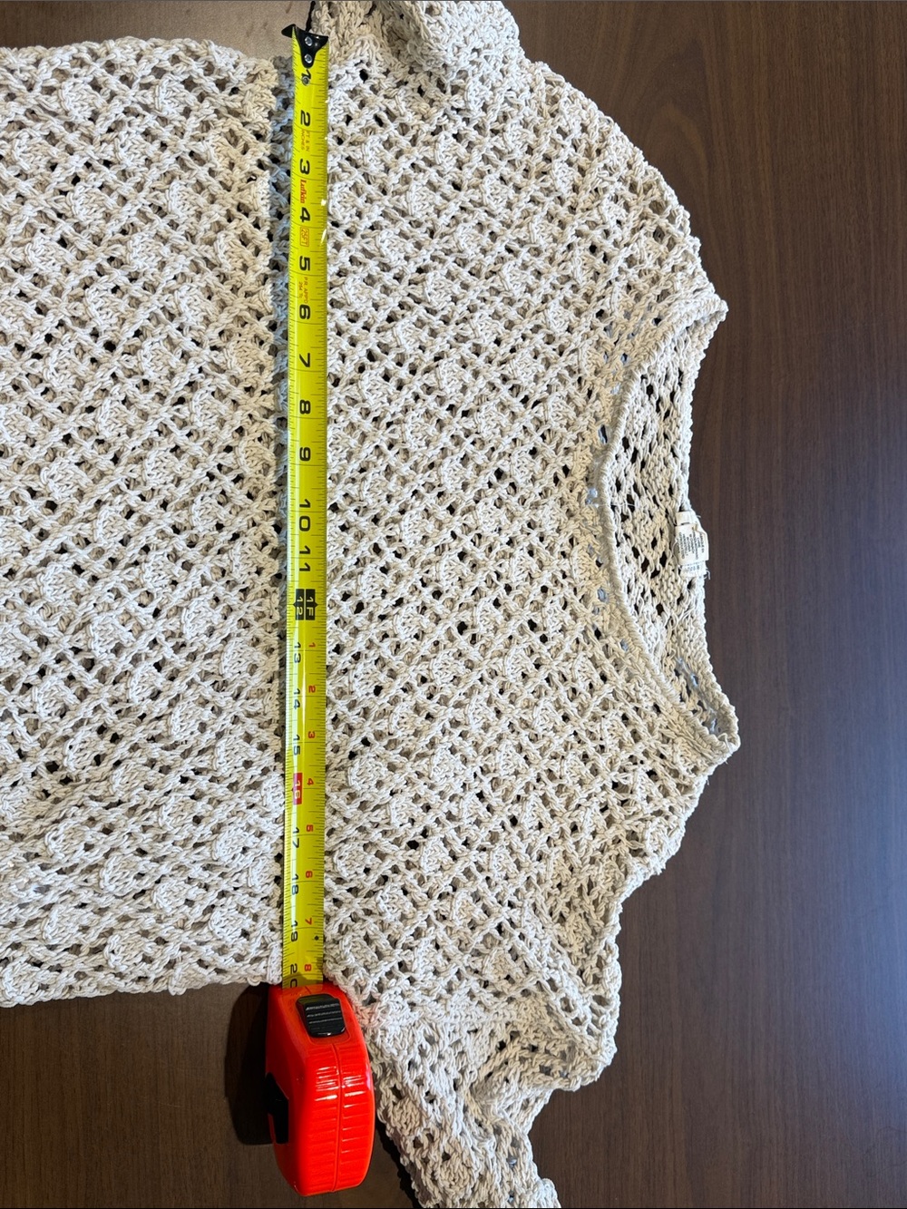 Light cream Open-Knit Crewneck Sweater - Picture 6 of 6